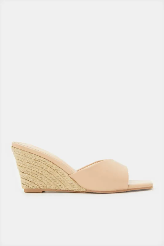 Women Beige Embellished Wedge sold by Redtag