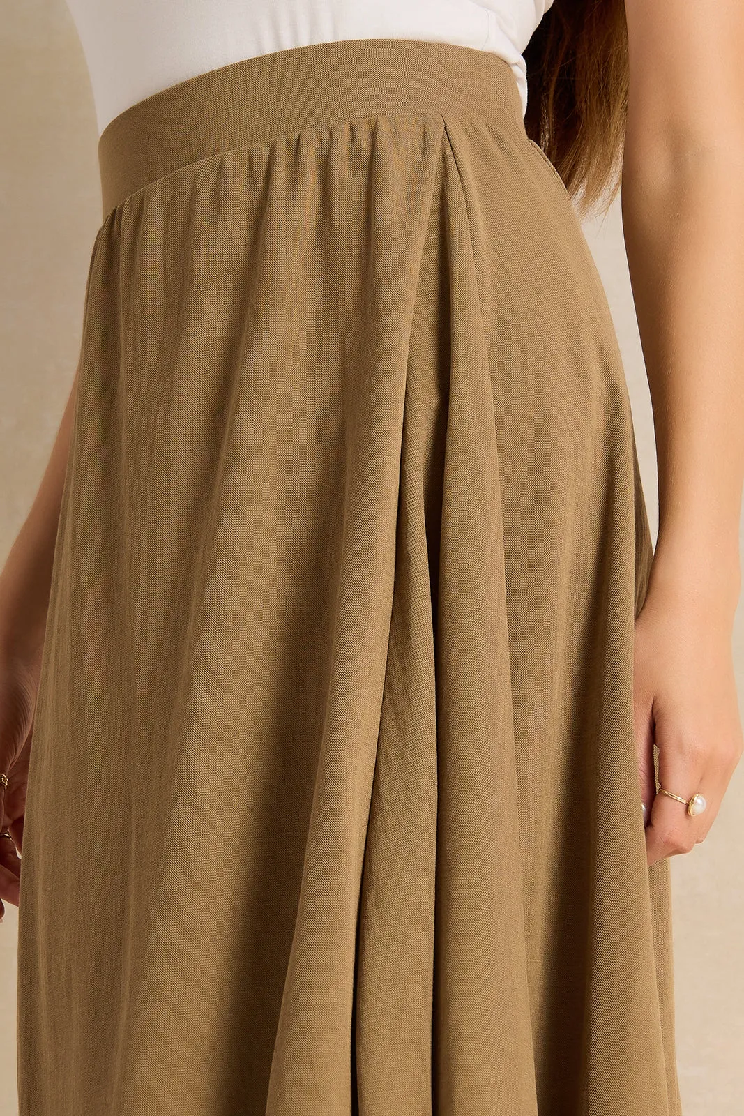Women Brown Flared Knit Skirt sold by Redtag product image thumbnail 3