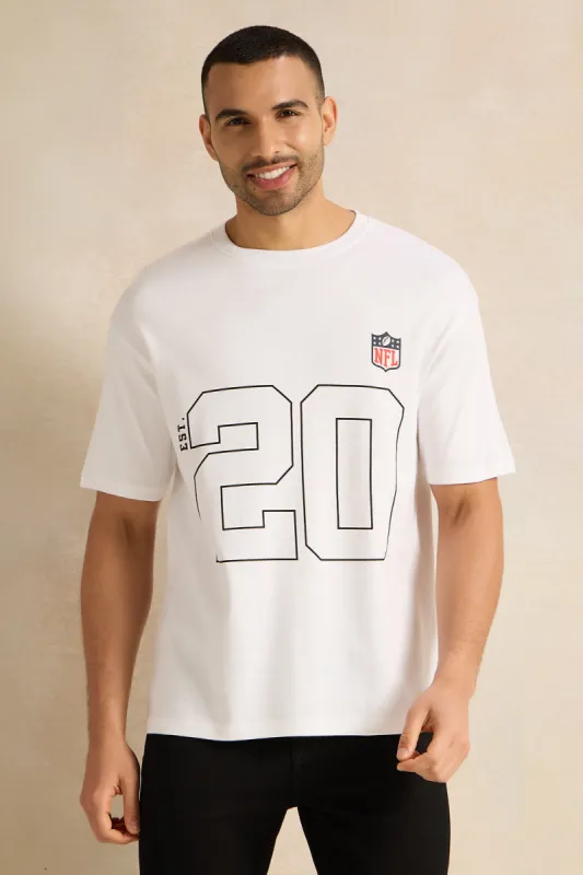 Men White Printed T-shirt sold by Redtag