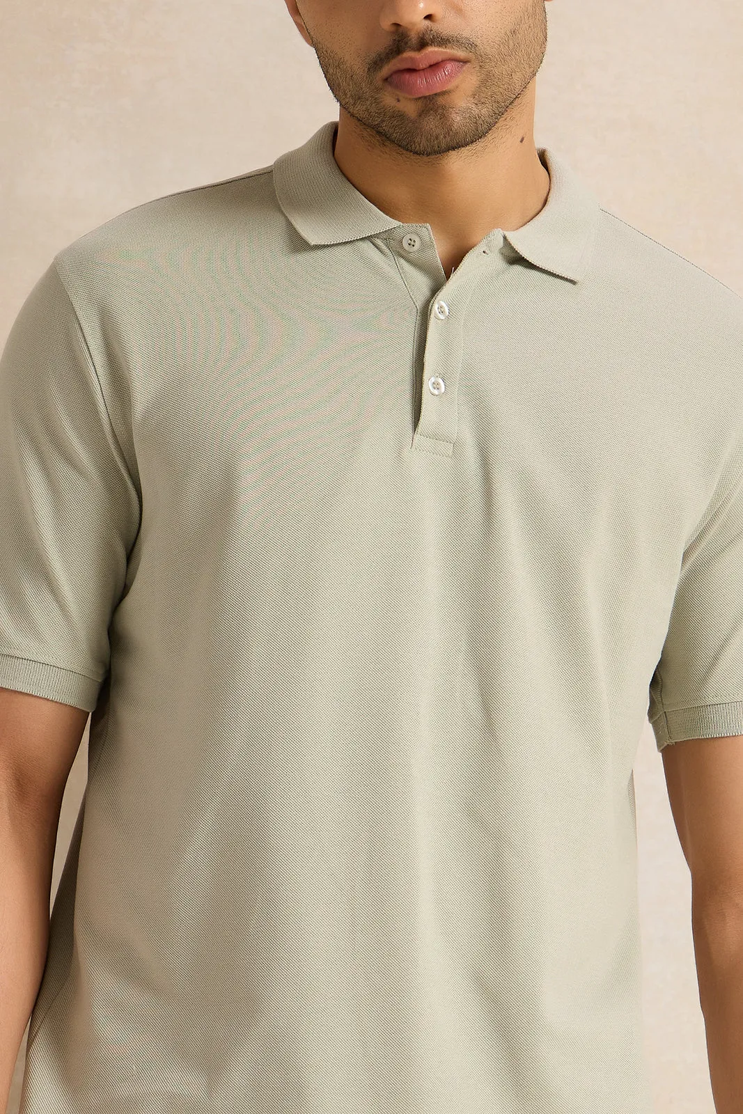 Men Mint Solid Polo Shirt sold by Redtag product image thumbnail 4
