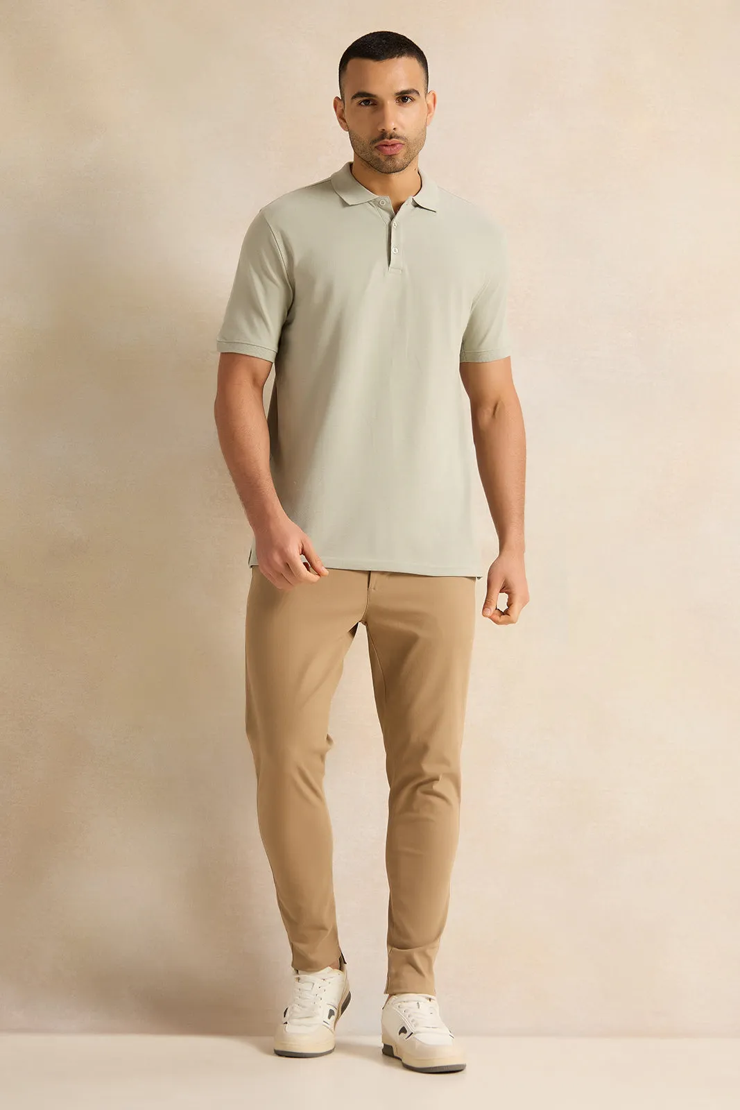 Men Mint Solid Polo Shirt sold by Redtag product image thumbnail 2