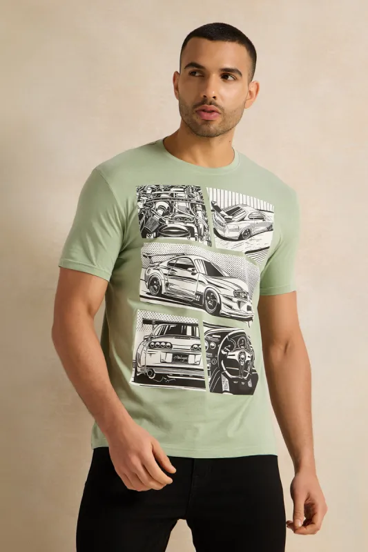 Men Mint Graphic T-Shirt sold by Redtag