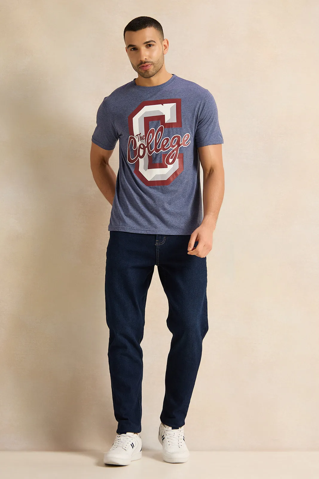 Men Navy Graphic T-Shirt sold by Redtag product image thumbnail 2