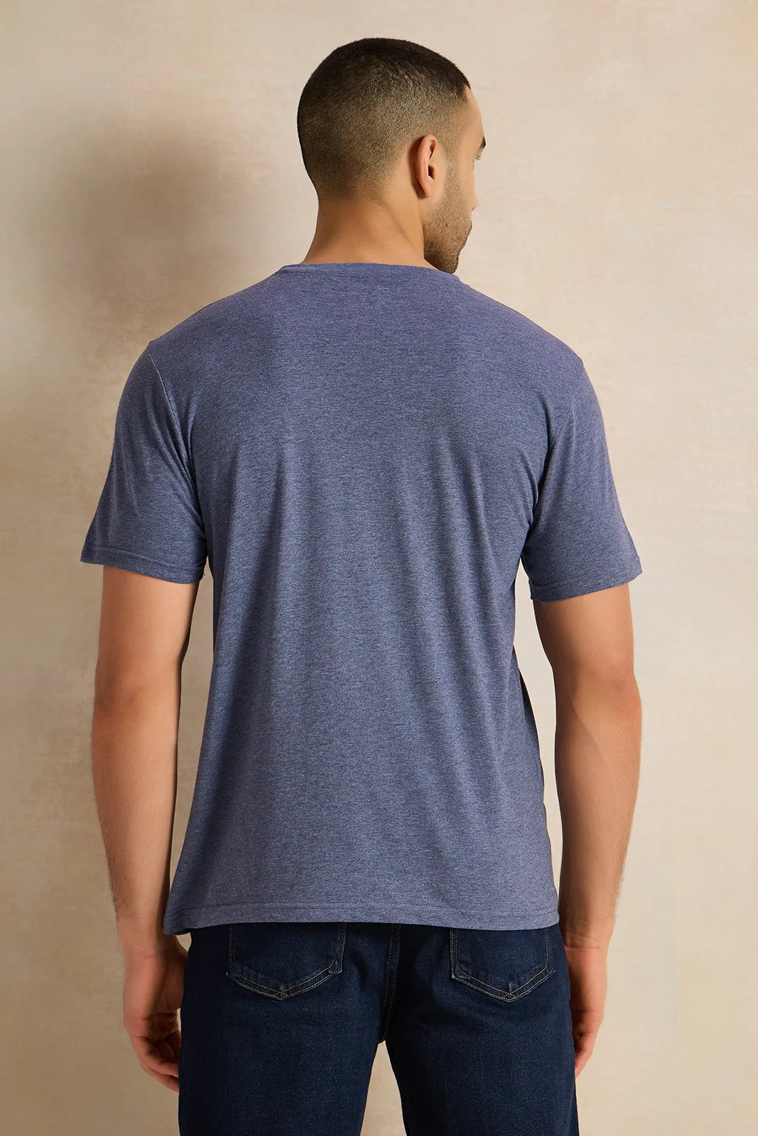 Men Navy Graphic T-Shirt sold by Redtag product image thumbnail 3