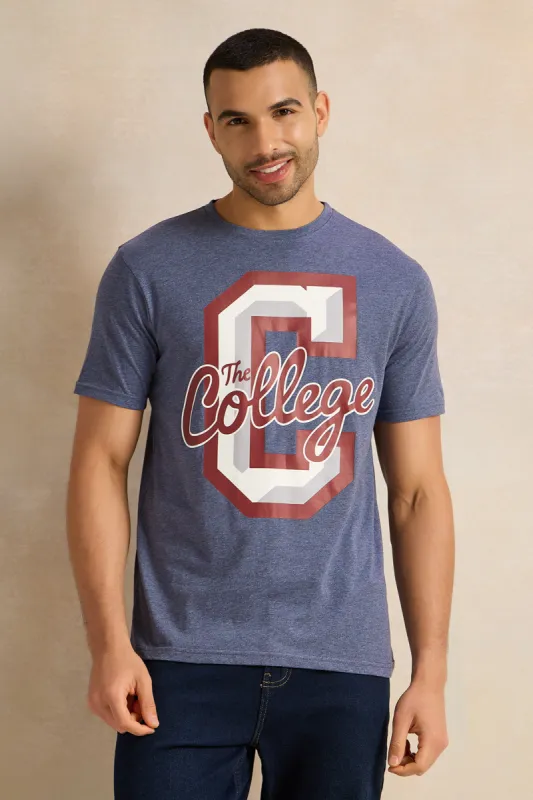 Men Navy Graphic T-Shirt sold by Redtag