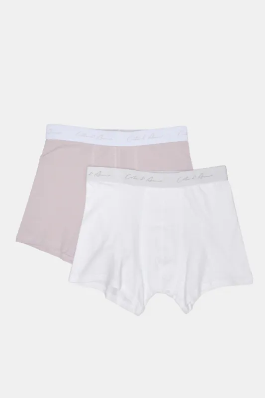Men White And Beige Solid Hipster Set (Pack of 2) sold by Redtag