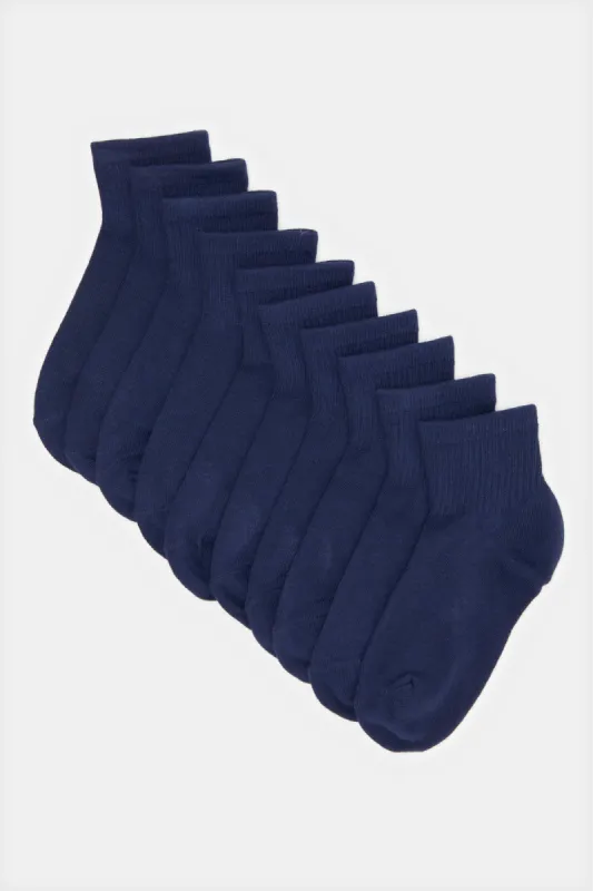 Senior Boys Navy High Ankle Socks Set (Pack of 5) sold by Redtag