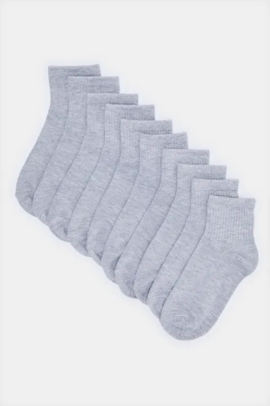 Senior Boys Grey High Ankle Socks Set (Pack of 5) sold by Redtag