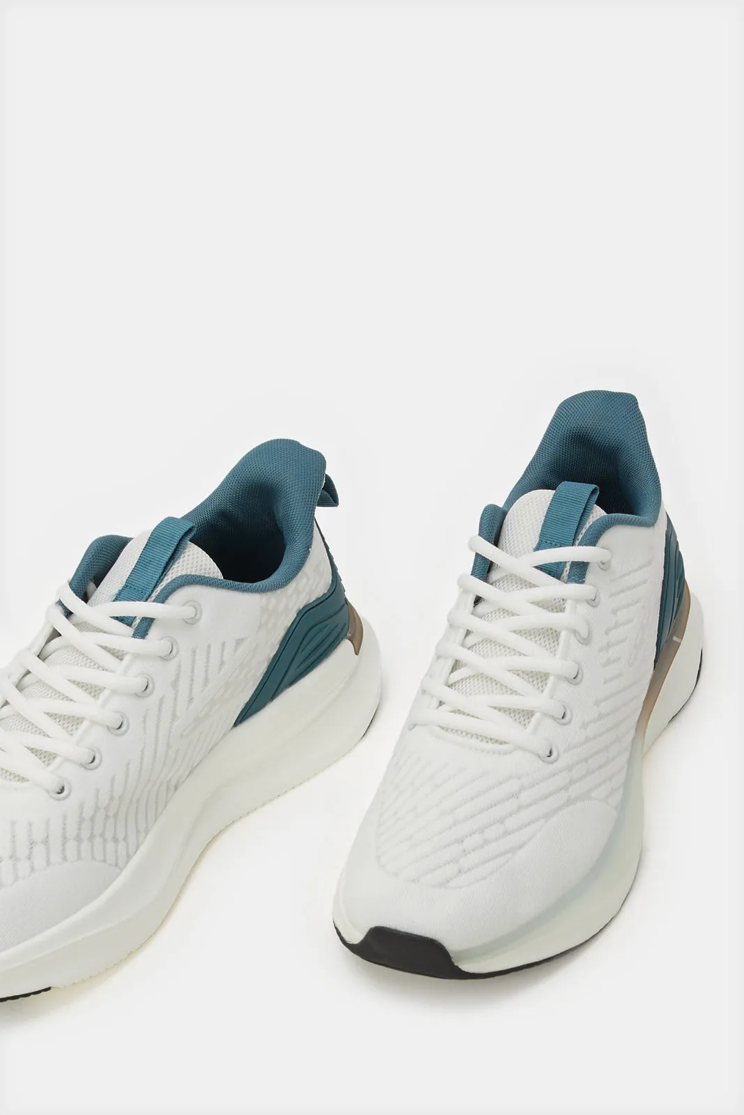 Men White Material Block Trainer sold by Redtag product image thumbnail 3