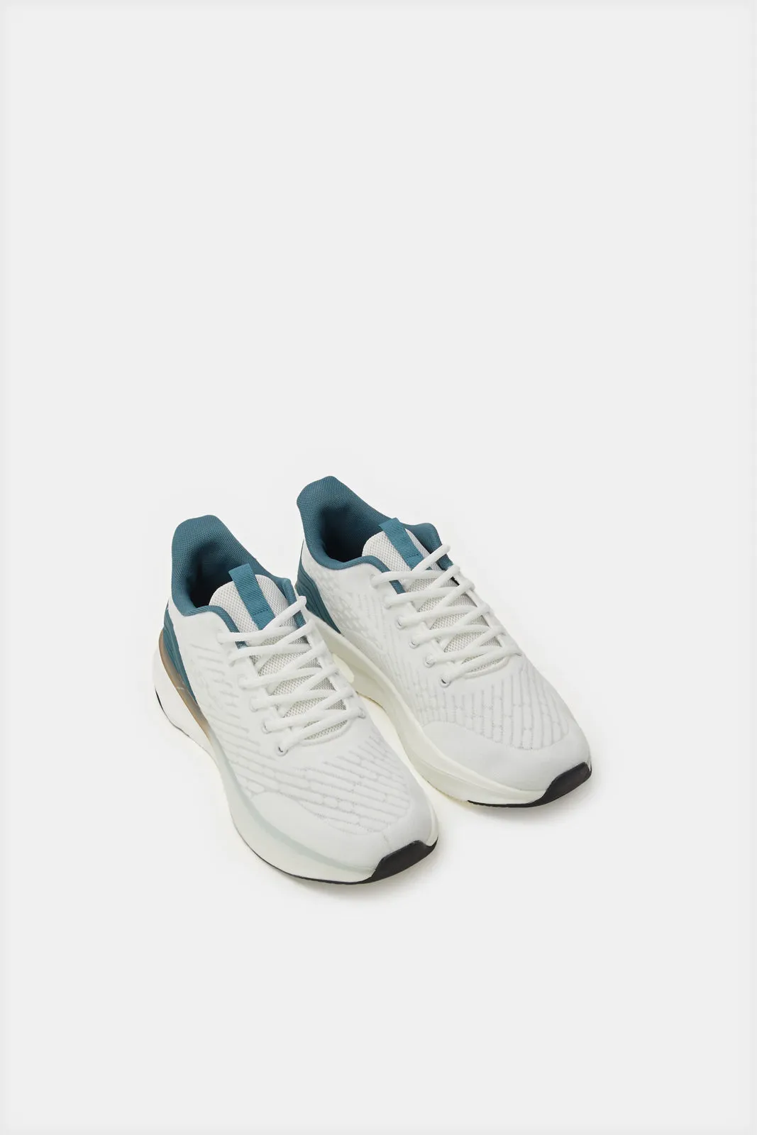 Men White Material Block Trainer sold by Redtag product image thumbnail 2