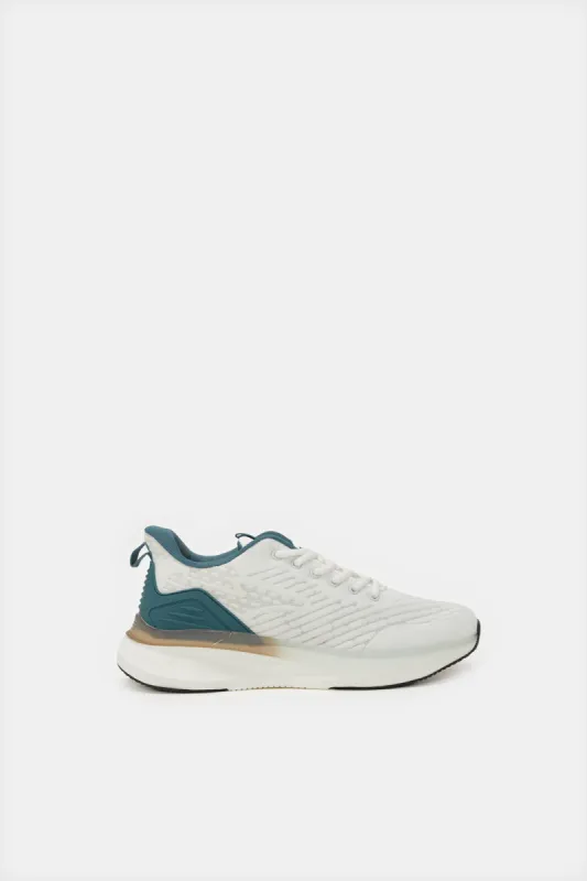Men White Material Block Trainer sold by Redtag
