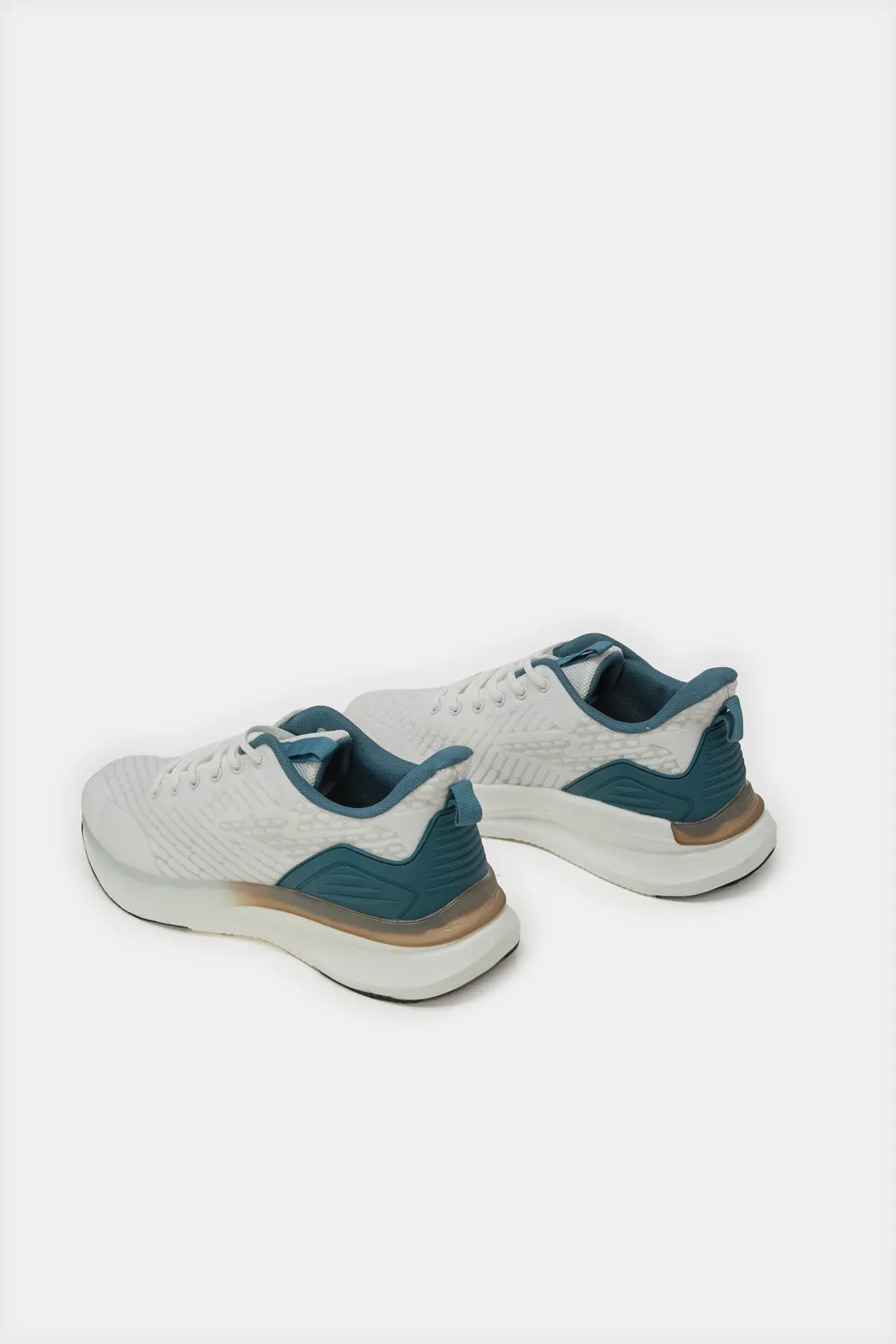 Men White Material Block Trainer sold by Redtag product image thumbnail 4