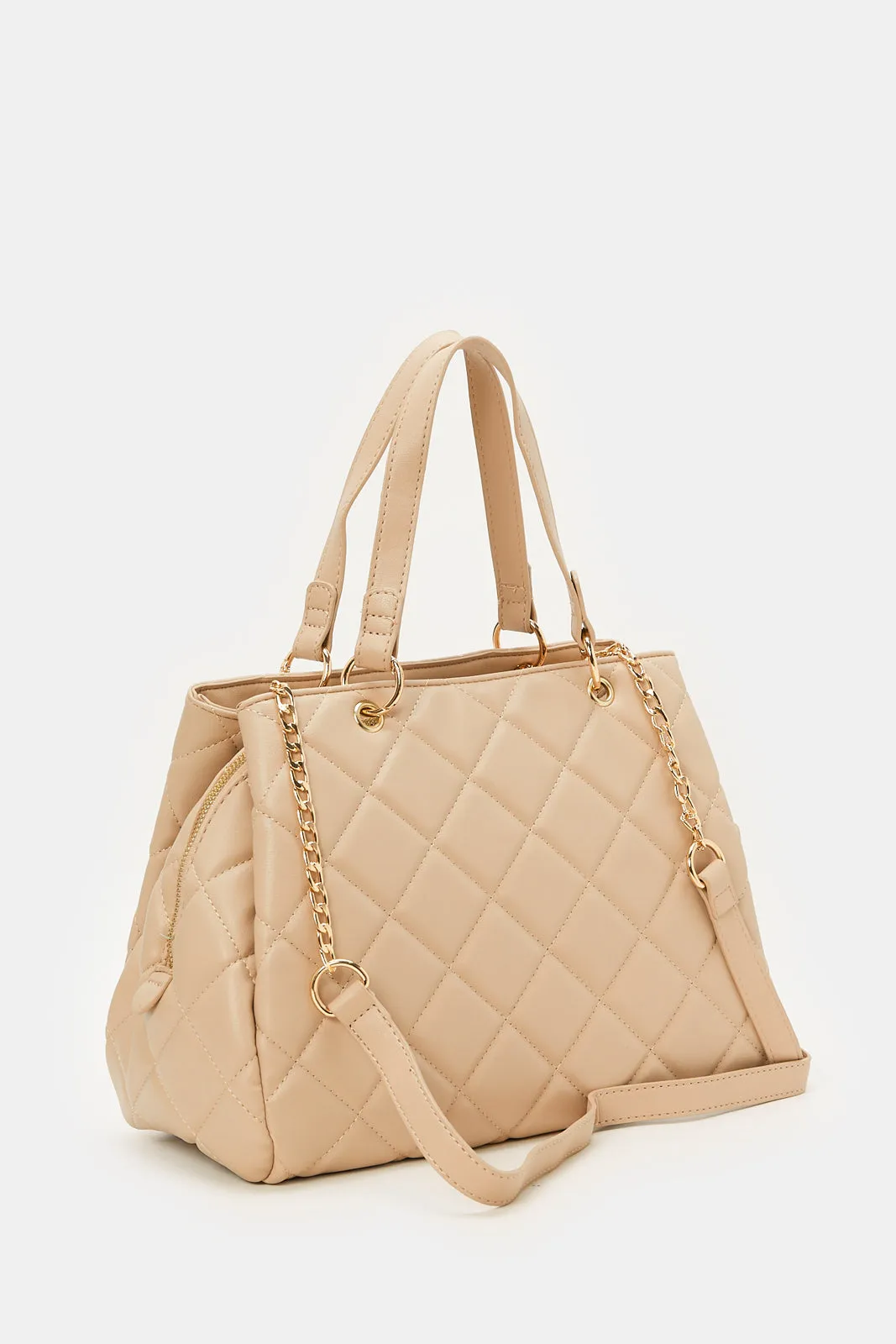 Women Beige Textured Day Bag sold by Redtag product image thumbnail 2