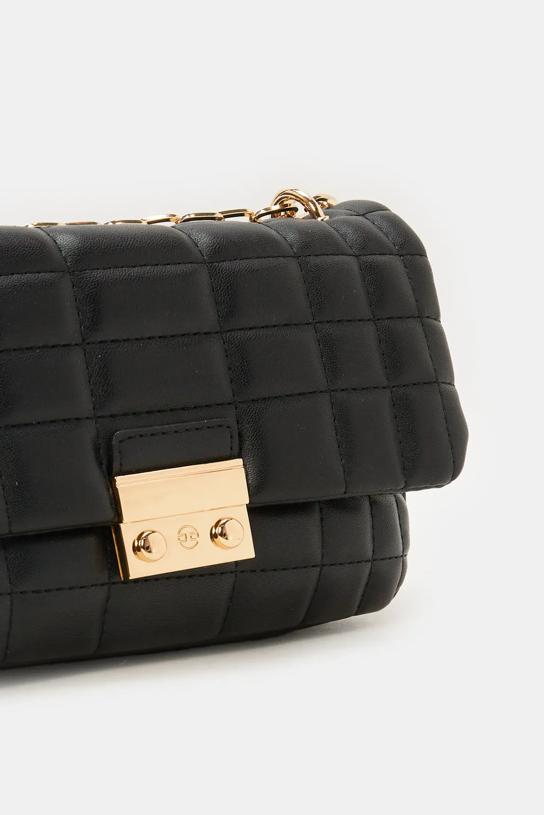 Women Black Textured Flap Messenger Bag sold by Redtag product image thumbnail 3