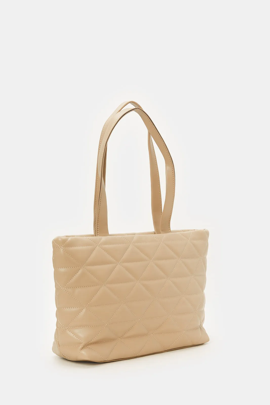 Women Beige Textured Tote Bag sold by Redtag product image thumbnail 2