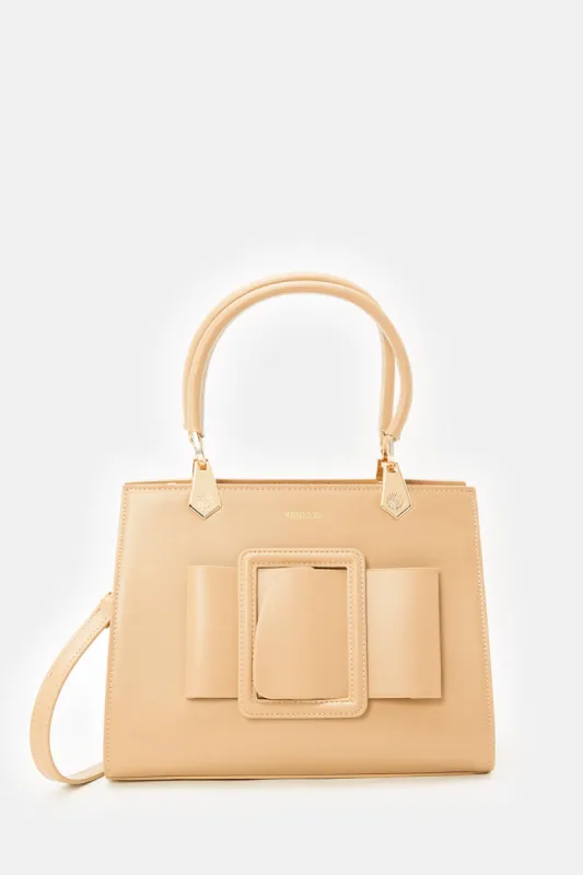 Women Beige Embellished Handbag sold by Redtag