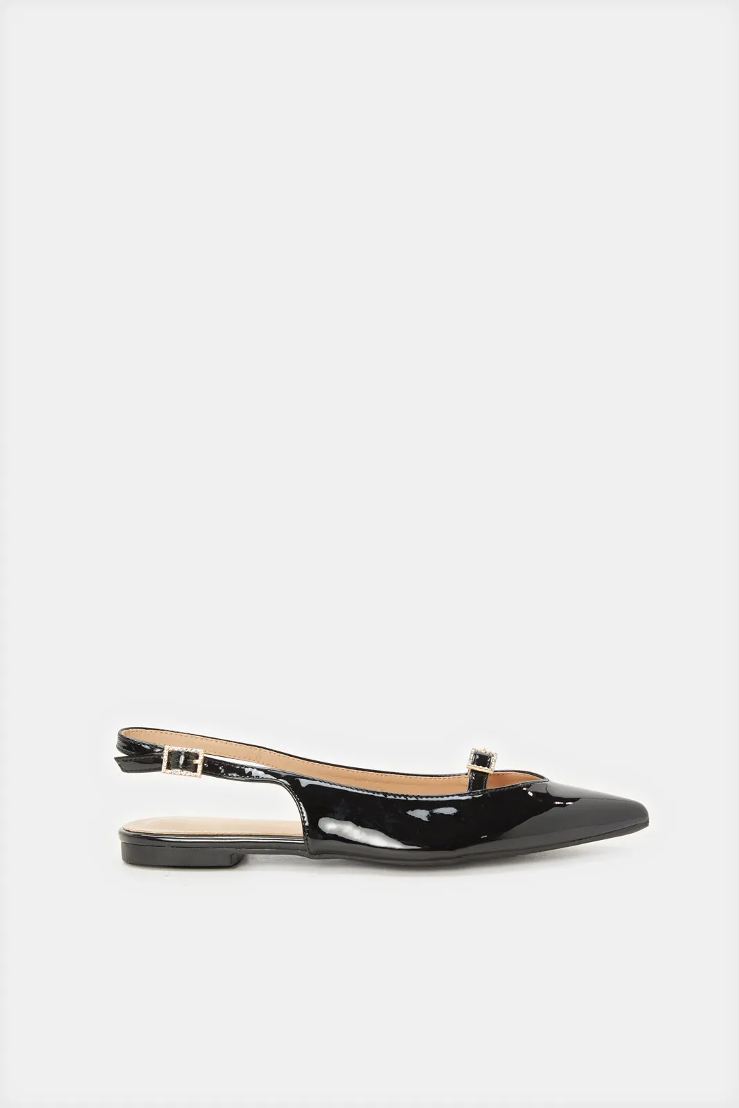 Women Black Embellished Slingback sold by Redtag