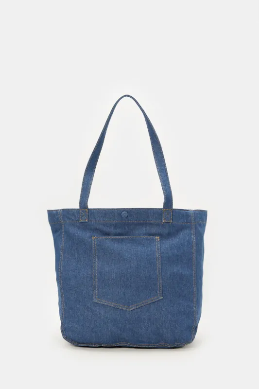 Women Blue Shopper Bag sold by Redtag