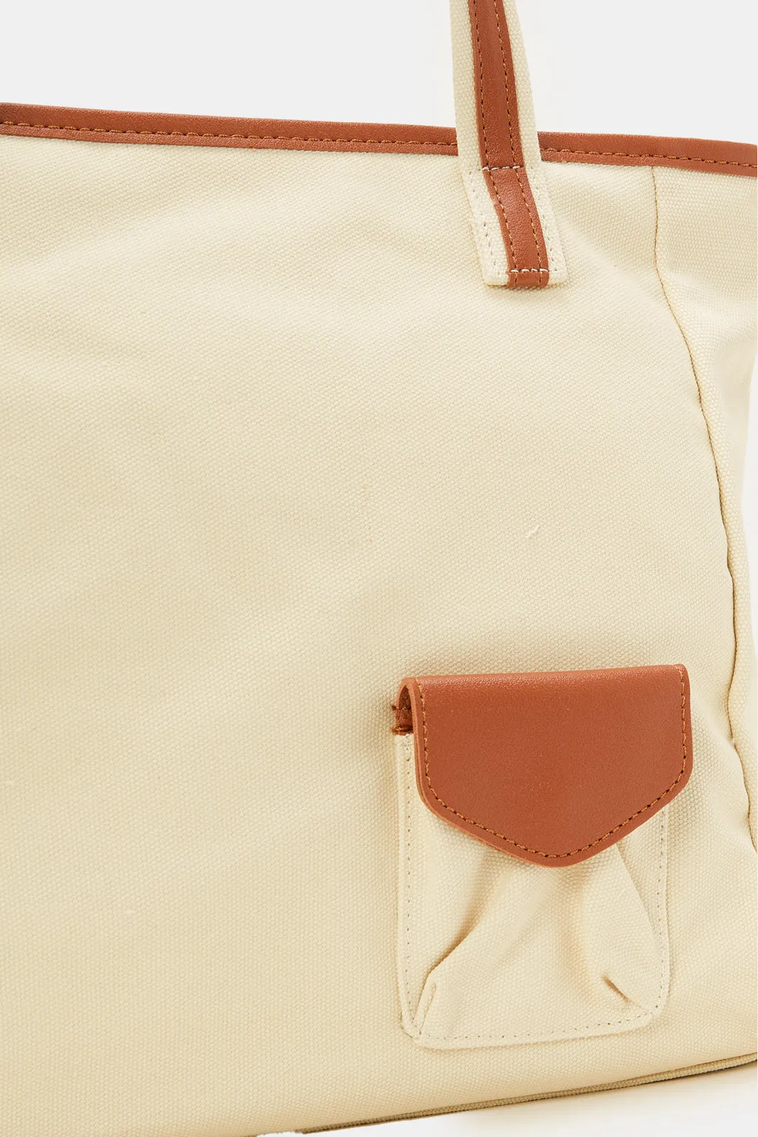 Women Beige Shopper Bag sold by Redtag product image thumbnail 3