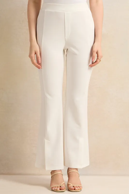 Women Ivory Wide Leg Trousers sold by Redtag