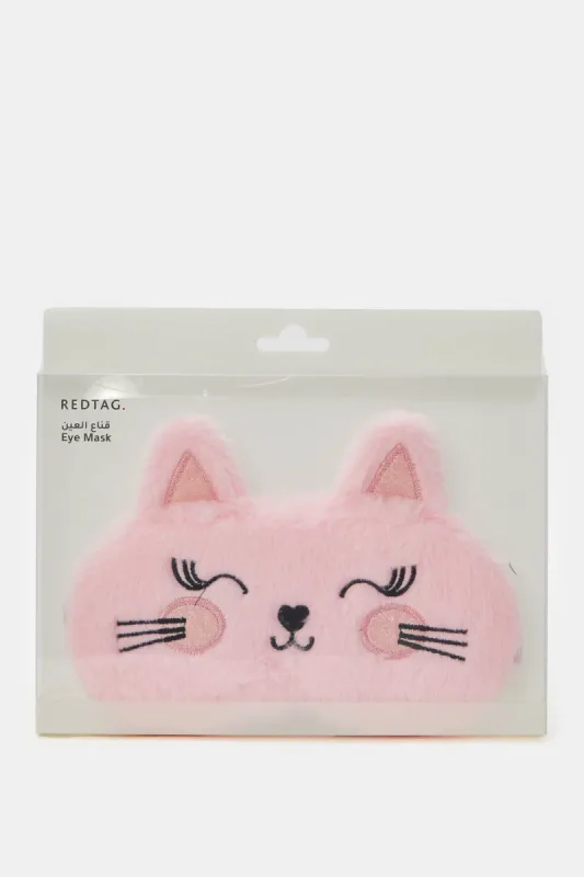 Women Cat Embellished Pink Eye Mask sold by Redtag