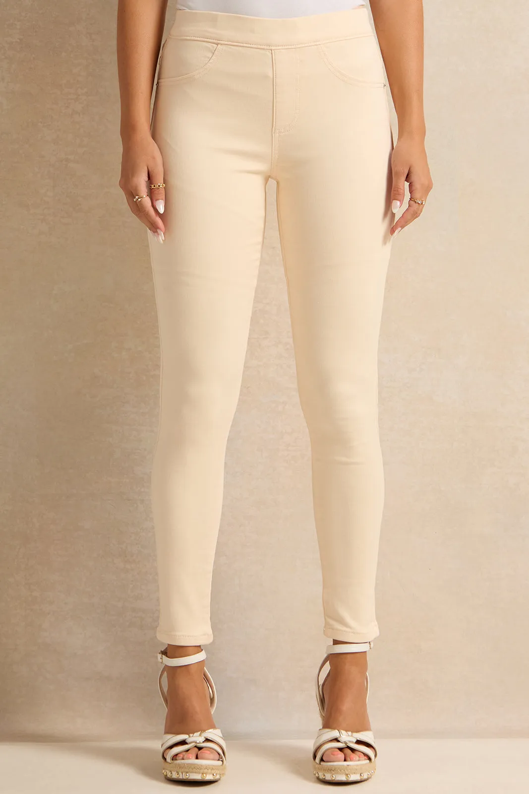 Women Apricot Skinny Fit Jeggings sold by Redtag