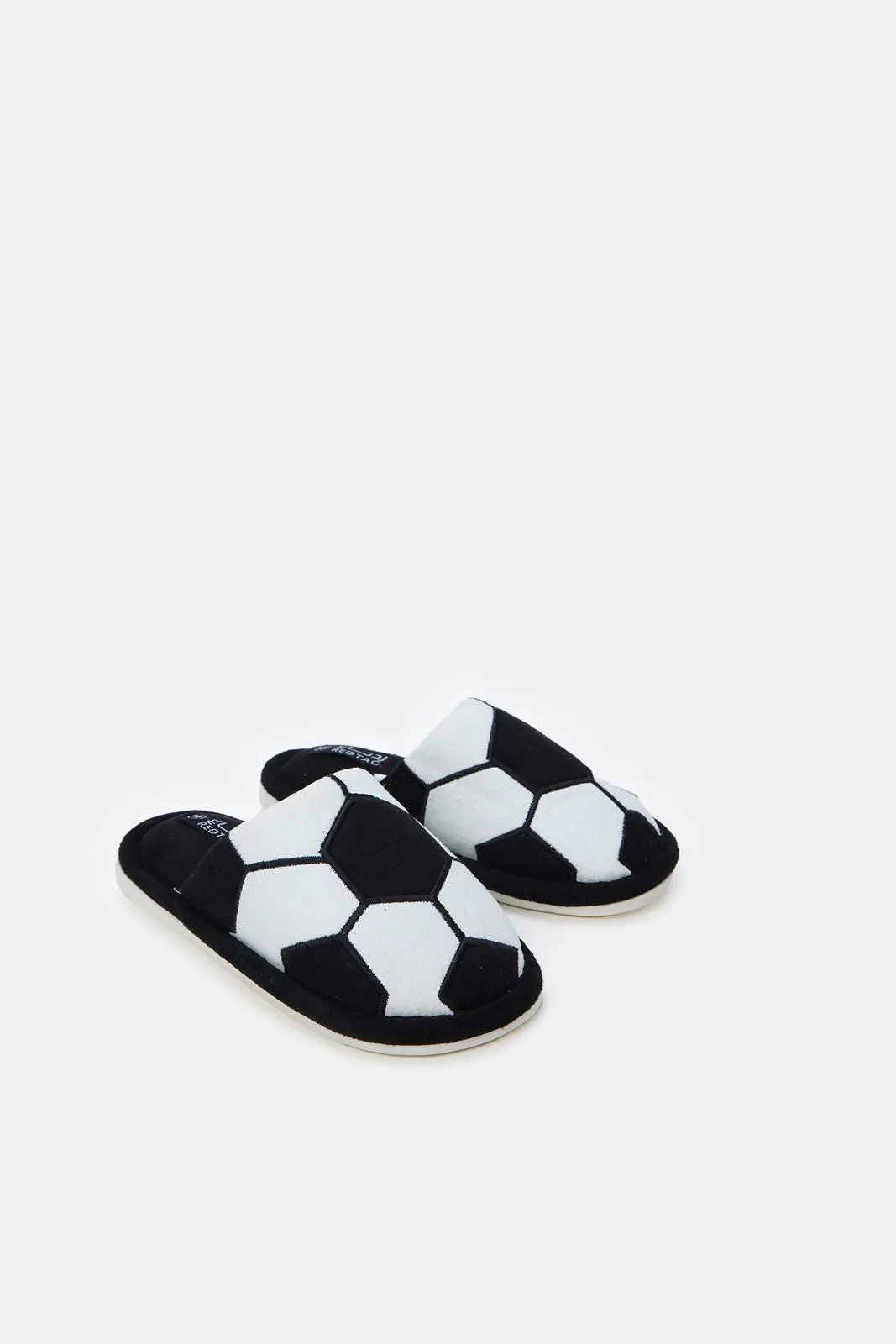 Boys White And Black Soccer Ball Print Slippers sold by Redtag product image thumbnail 2