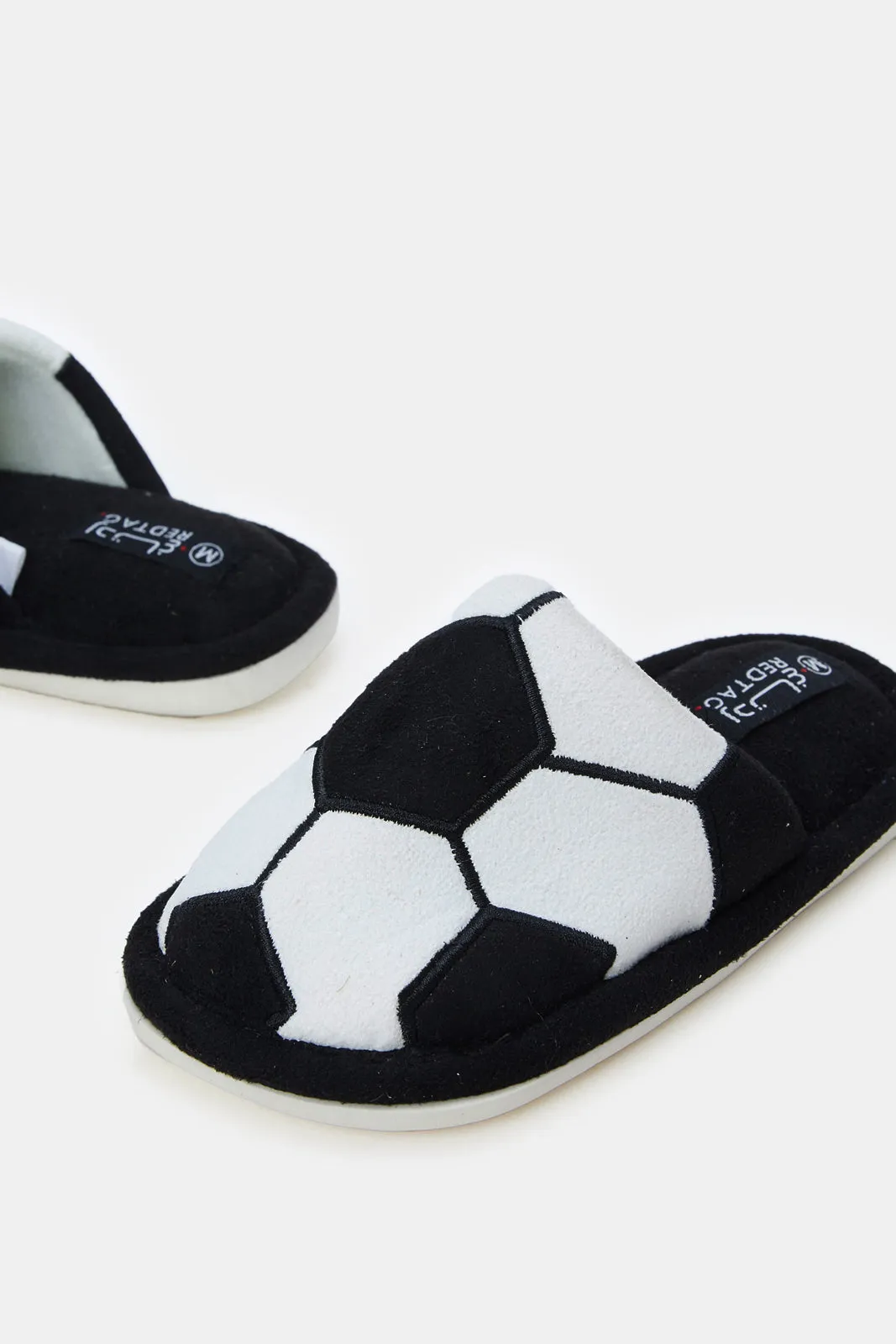 Boys White And Black Soccer Ball Print Slippers sold by Redtag product image thumbnail 3