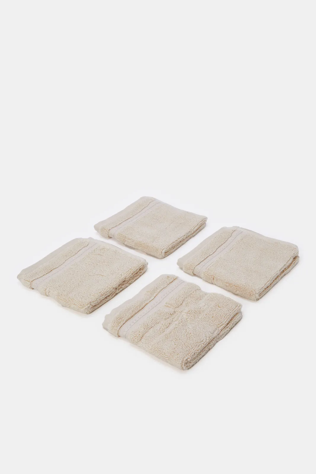 Beige Luxury Cotton Face Towel Set (4 Piece) sold by Redtag