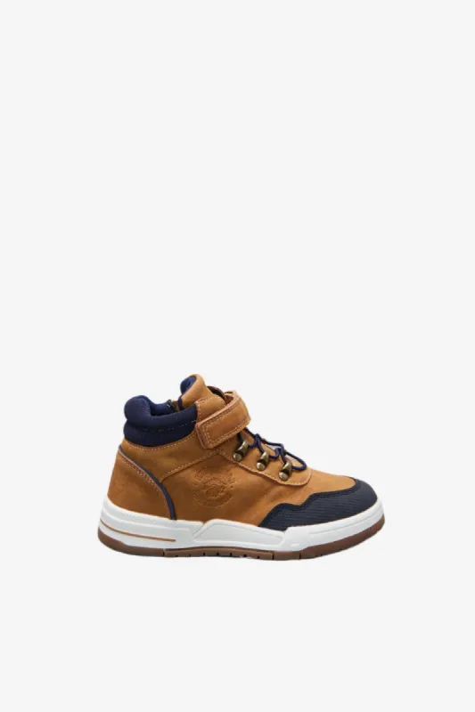 Senior Boys Brown Material Bock High-Top Sneakers sold by Redtag