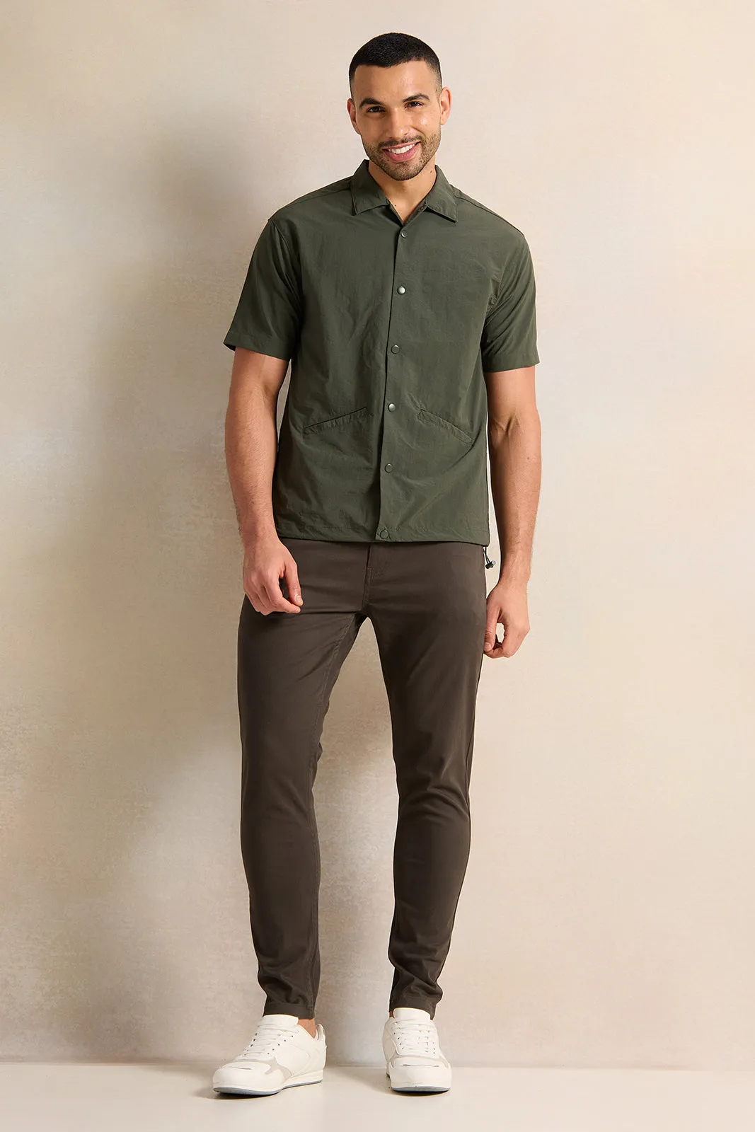 Men Grey 5-Pocket Slim Fit Trouser sold by Redtag product image thumbnail 2