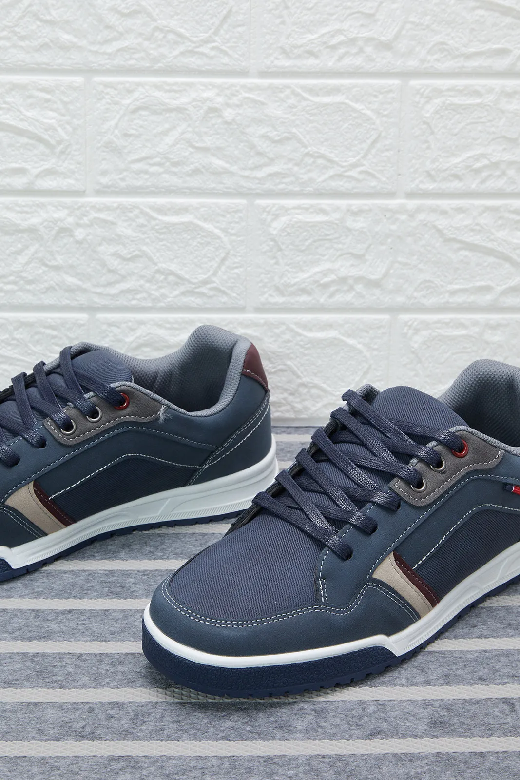 Men Navy Material Block Sneakers sold by Redtag product image thumbnail 3