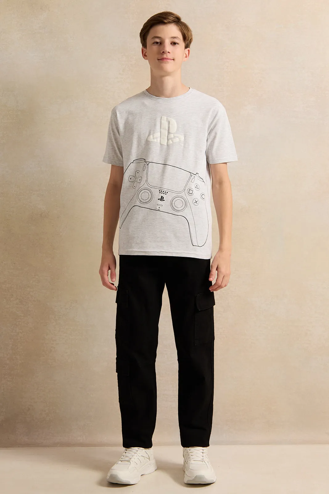 Senior Boys Grey Printed T-Shirt sold by Redtag product image thumbnail 2