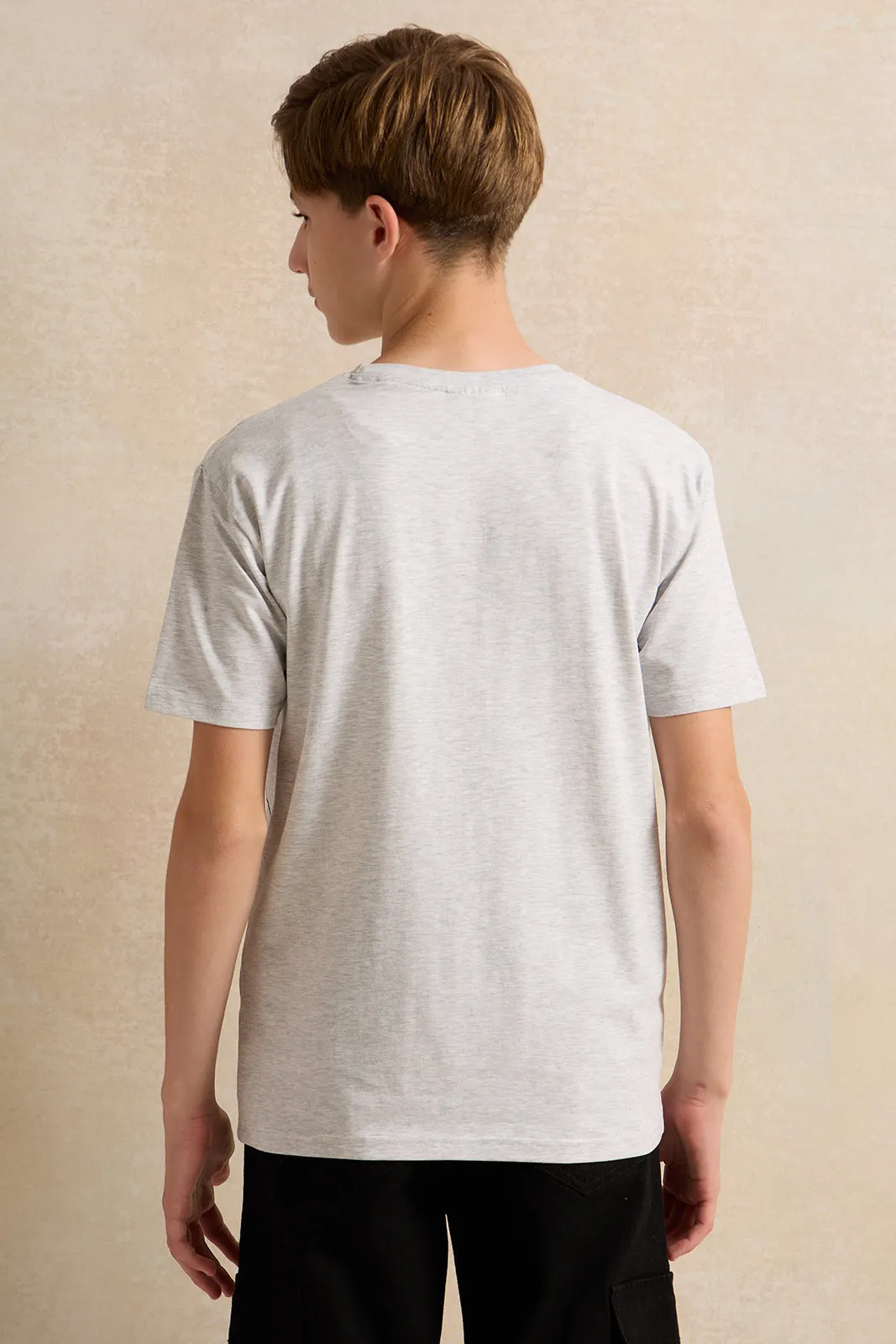 Senior Boys Grey Printed T-Shirt sold by Redtag product image thumbnail 3
