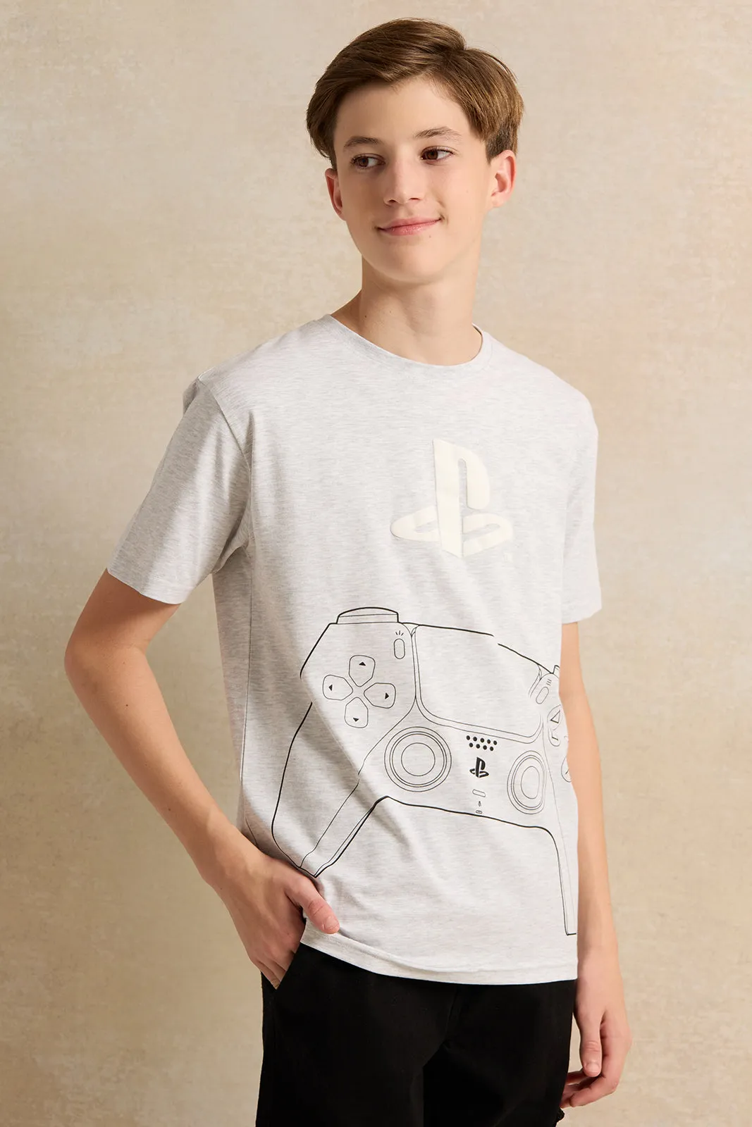 Senior Boys Grey Printed T-Shirt sold by Redtag