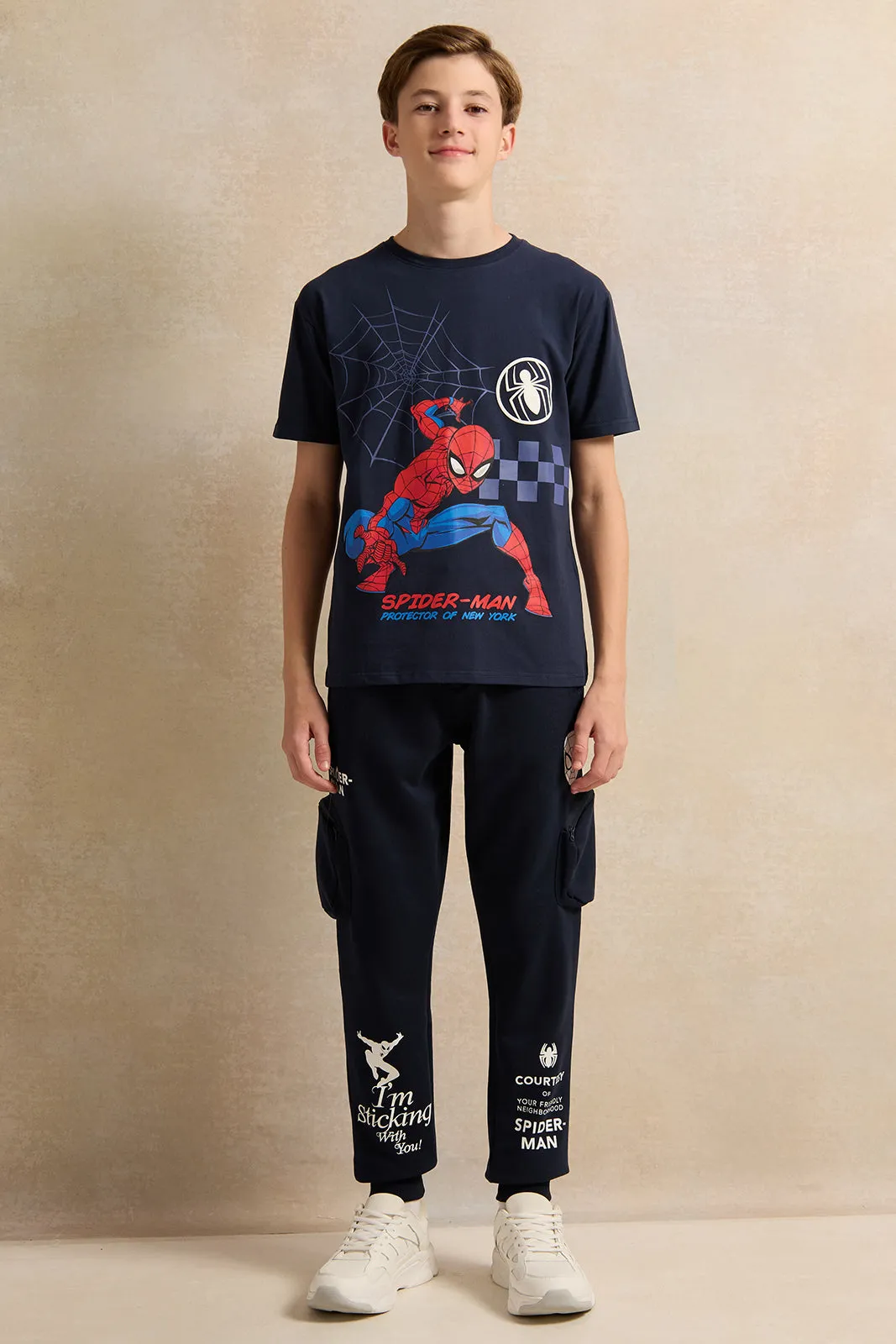 Senior Boys Navy Printed T-Shirt sold by Redtag product image thumbnail 2