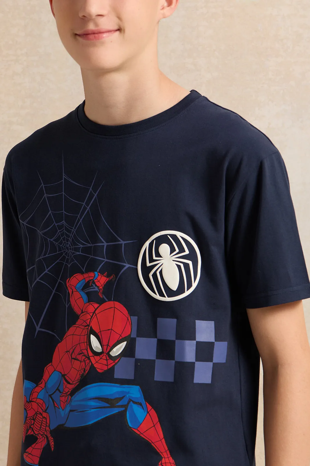 Senior Boys Navy Printed T-Shirt sold by Redtag product image thumbnail 4