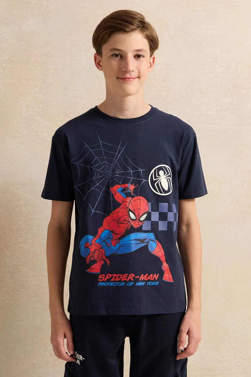 Senior Boys Navy Printed T-Shirt sold by Redtag