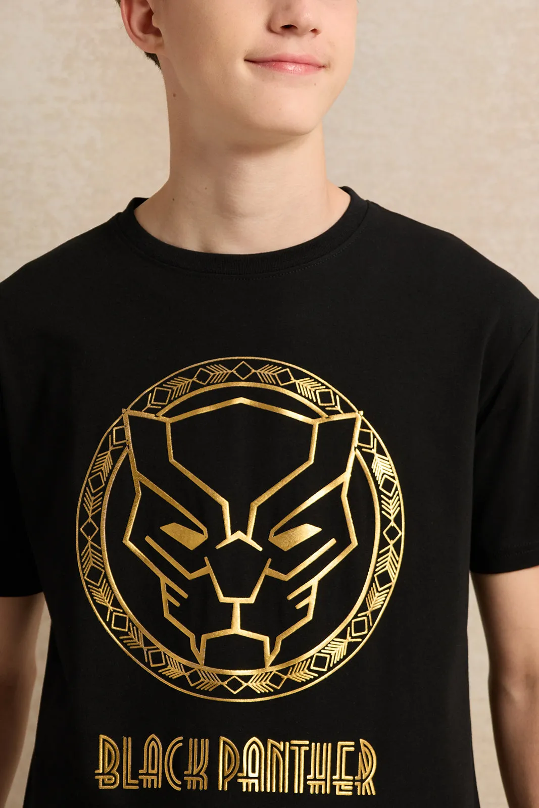 Senior Boys Black Printed T-Shirt sold by Redtag product image thumbnail 4