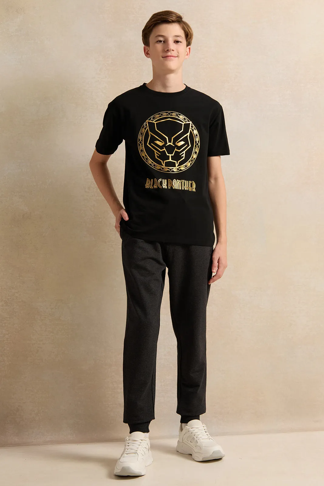 Senior Boys Black Printed T-Shirt sold by Redtag product image thumbnail 2