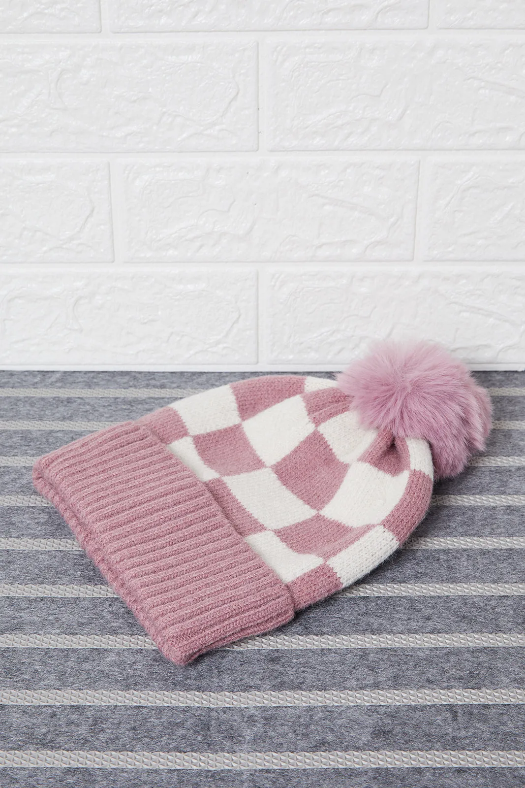 Women Pink And Beige Knitted Cap Set (2 Piece) sold by Redtag product image thumbnail 3
