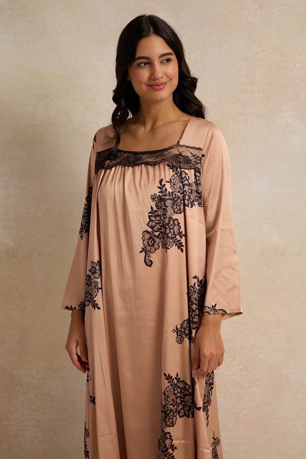 Women Beige Embellished Nightgown sold by Redtag product image thumbnail 2