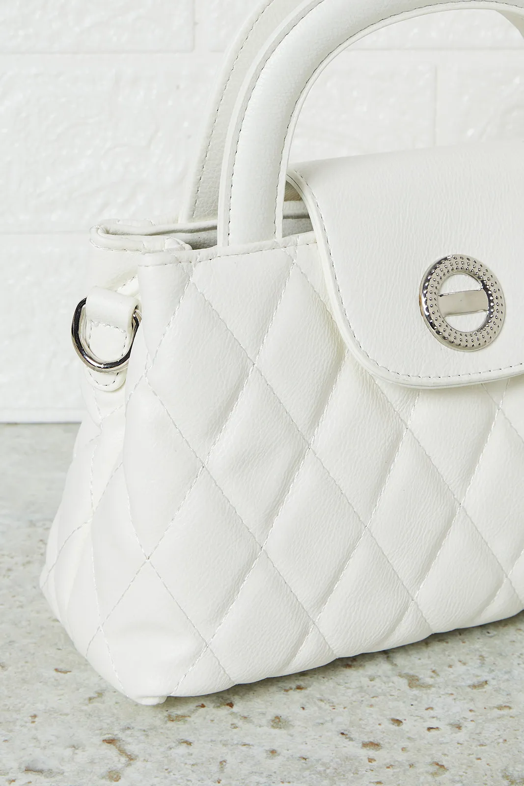 Women White Quilted Day Bag sold by Redtag product image thumbnail 3