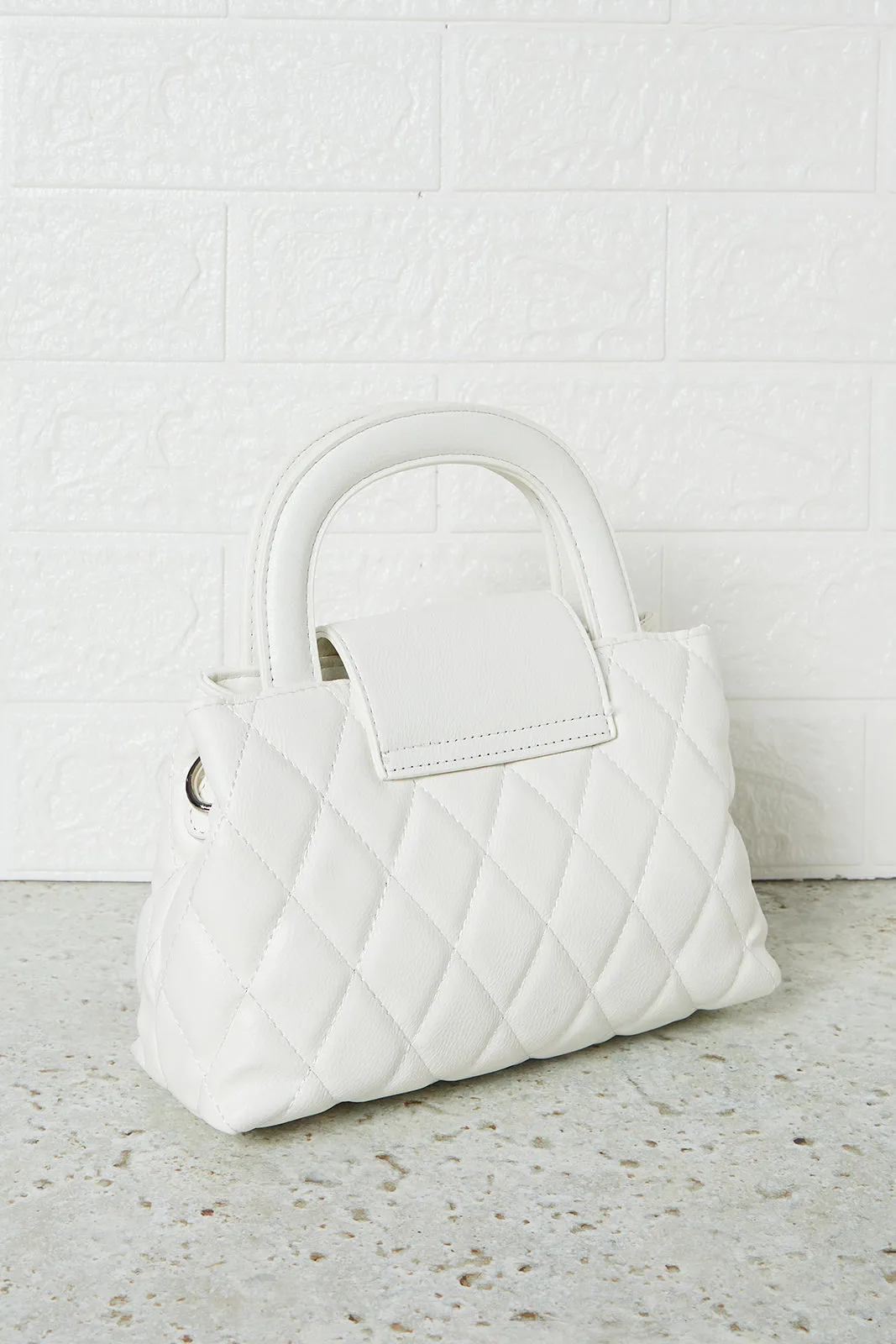Women White Quilted Day Bag sold by Redtag product image thumbnail 2