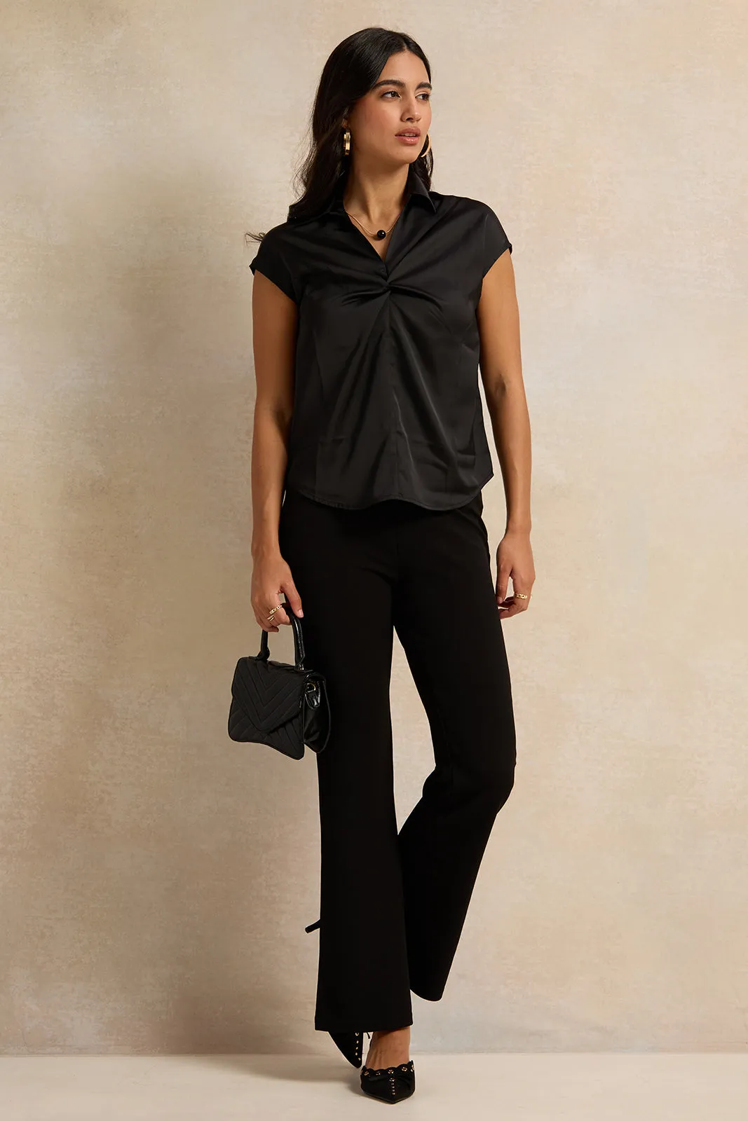 Women Black Flared Leggings sold by Redtag product image thumbnail 2