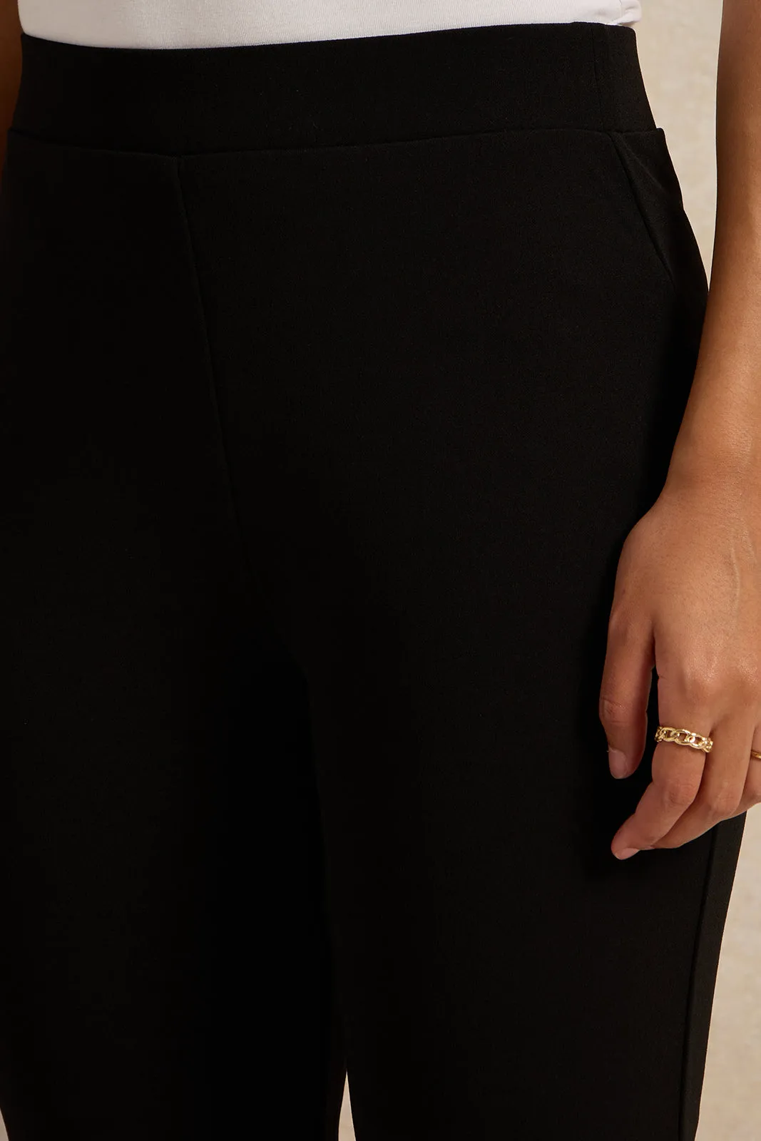 Women Black Flared Leggings sold by Redtag product image thumbnail 4