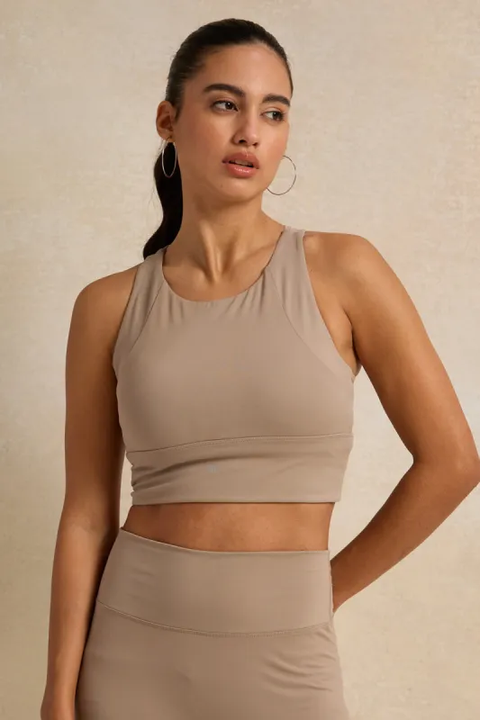 Women Brown Active Sports Bra sold by Redtag