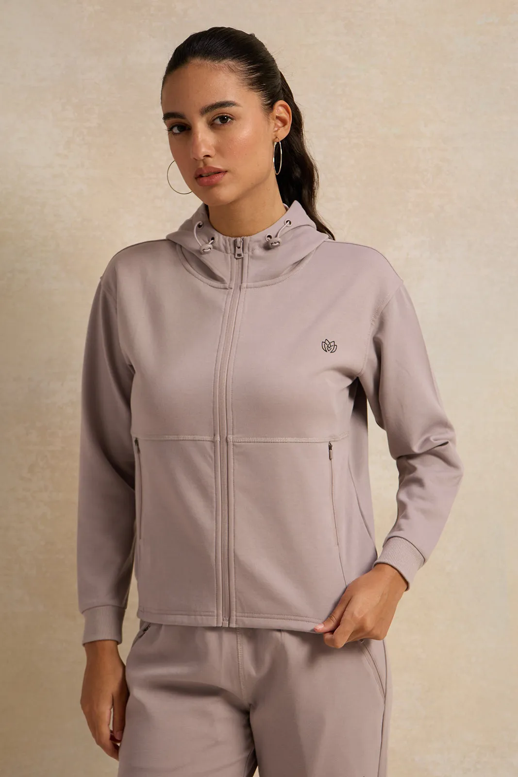 Women Grey Hooded Sweatshirt sold by Redtag