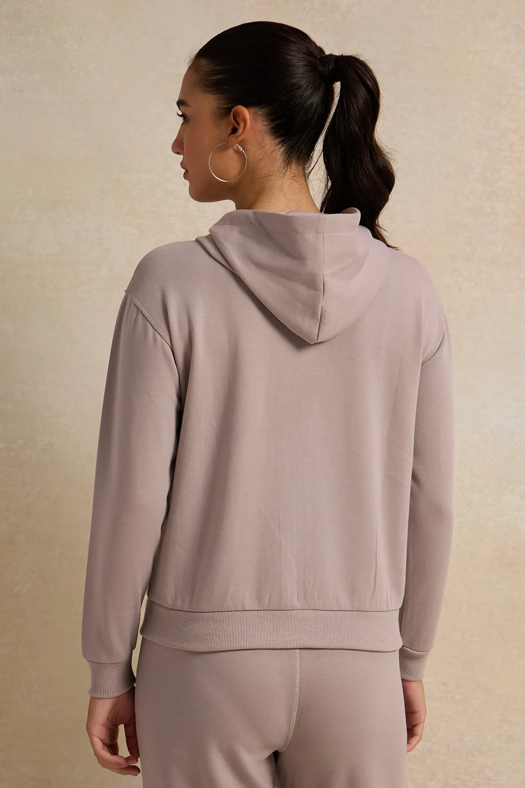 Women Grey Hooded Sweatshirt sold by Redtag product image thumbnail 3
