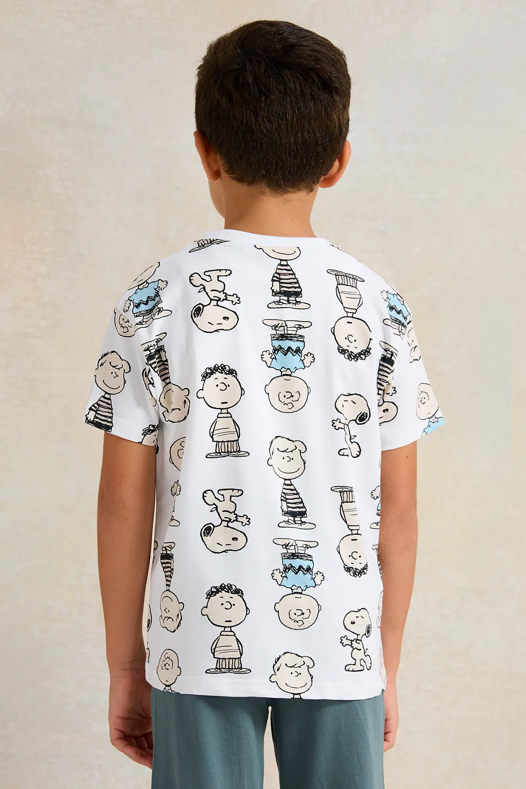 Boys White Printed Short sleeve T-shirt sold by Redtag product image thumbnail 3